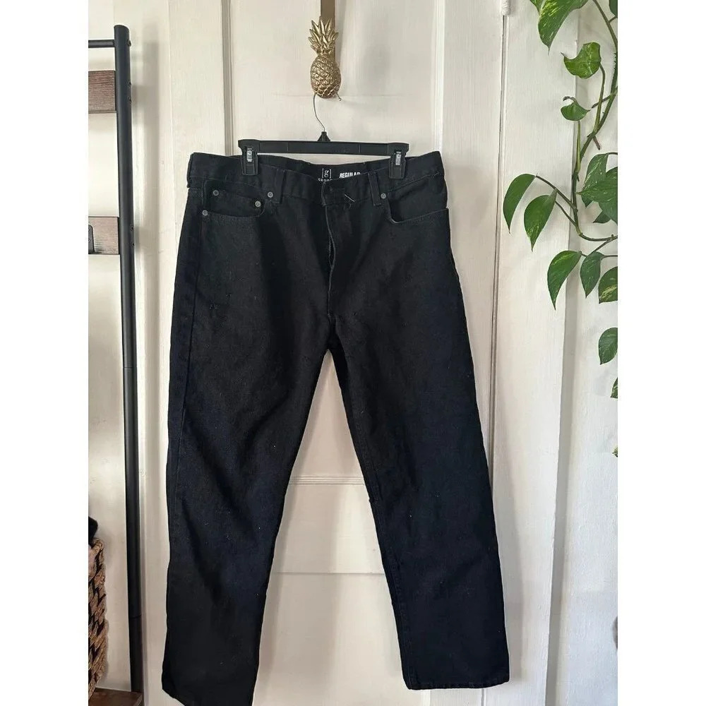 George Regular Men’s size 36 x 30 Black jeans